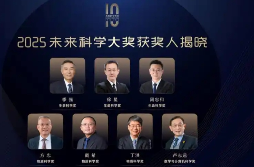 造梦大师获得未来科学大奖2025年获奖名单公布，其中一位是丁洪，长沙出生，中国科学院院士