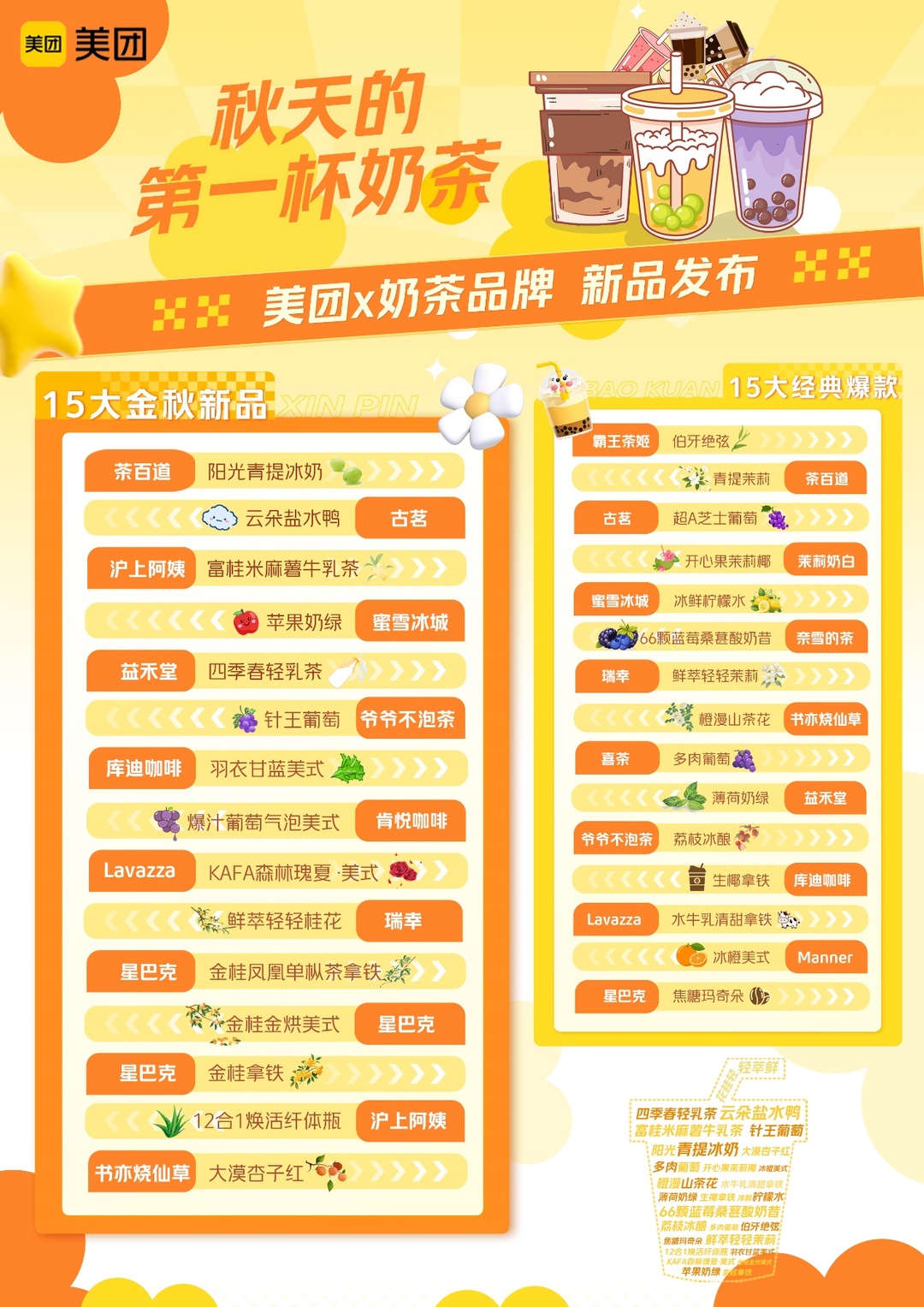 全國(guó)超25萬(wàn)家飲品門(mén)店，攜新品參加美團(tuán)“秋天第一杯奶茶”
