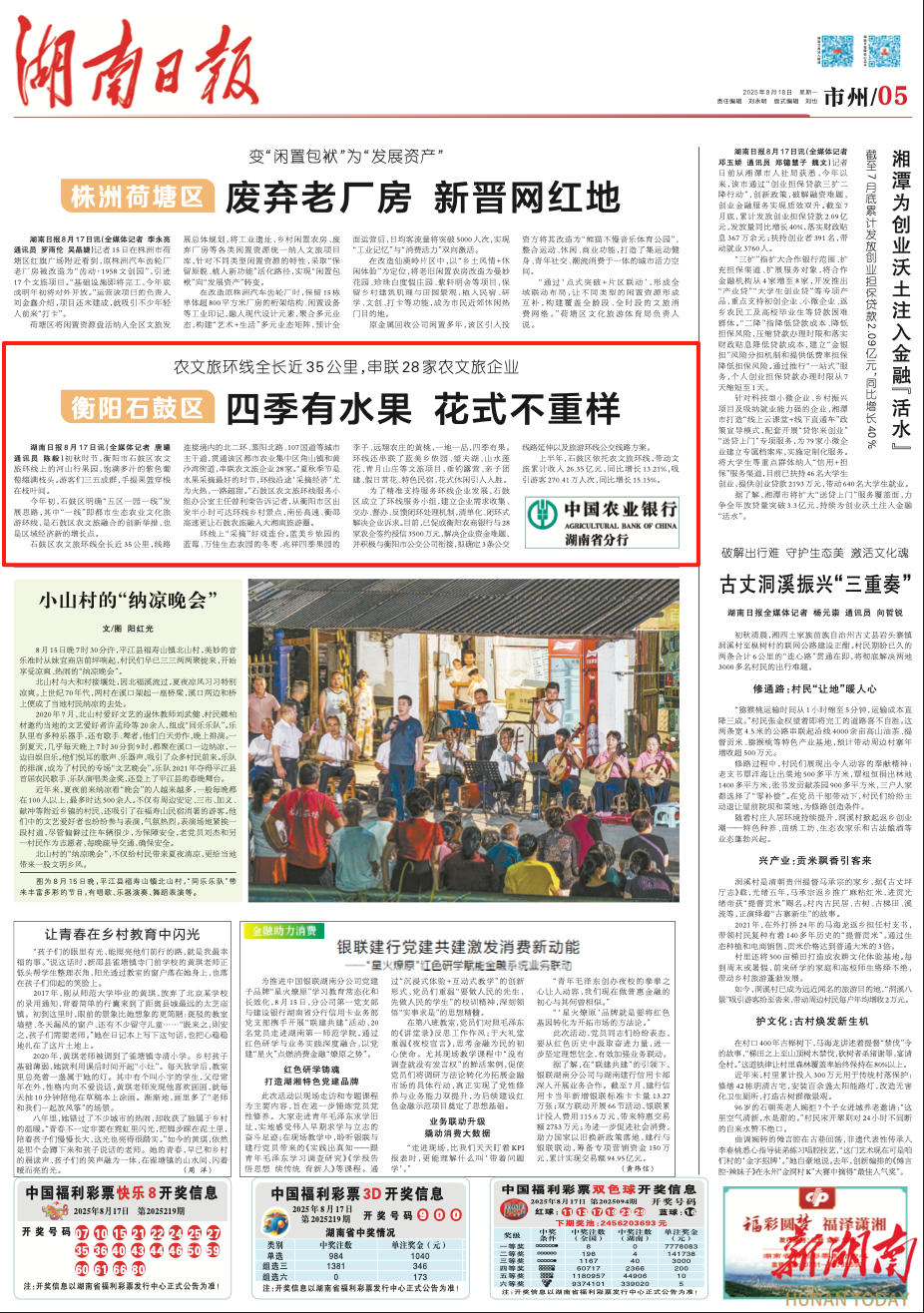衡阳石鼓区：35公里农文旅环线，四季鲜果不断档｜湖南日报市州头条