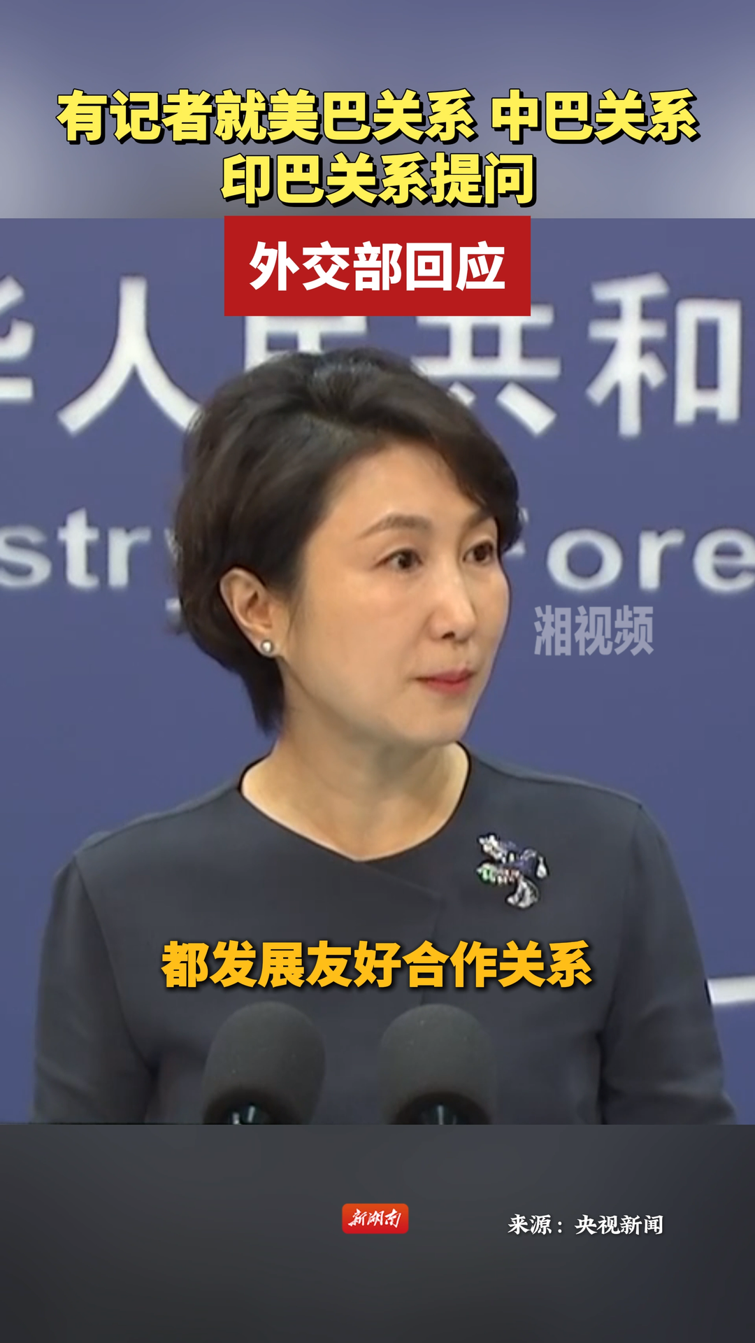 外交部：中巴關(guān)系不受第三方影響
