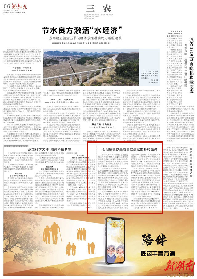 長陽鋪鎮(zhèn)以高質(zhì)量黨建賦能鄉(xiāng)村振興 | 湖南日報(bào)