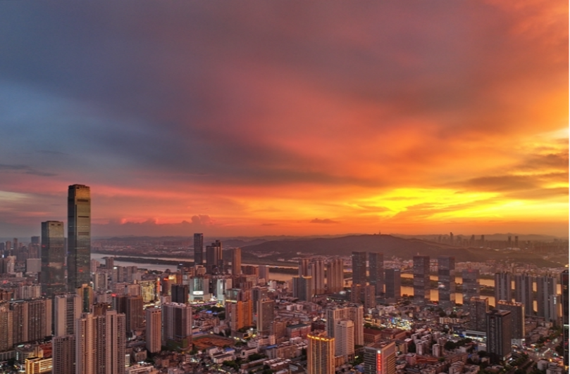 Dreamlike Sunset Glow in Changsha