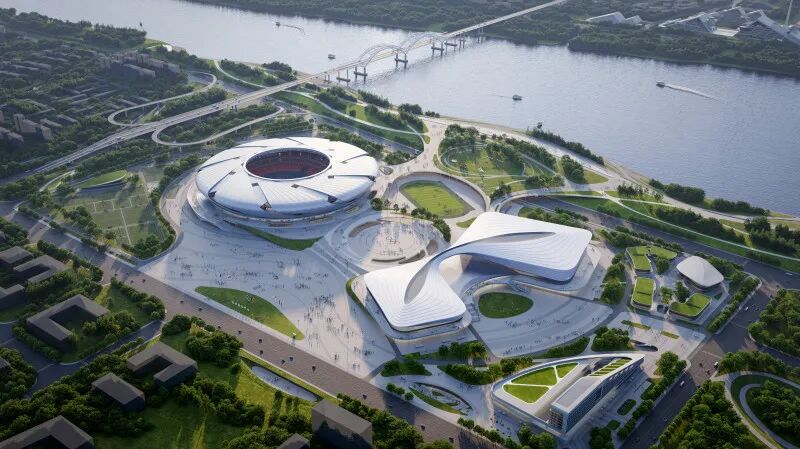 长沙奥体中心项目效果图。 长沙奥体中心项目效果图。