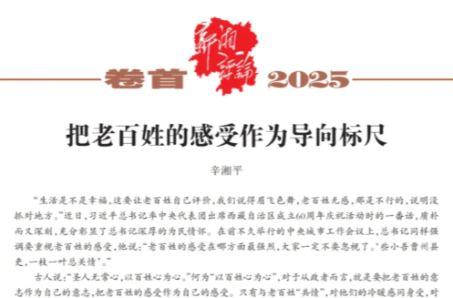 辛湘平：把老百姓的感受作為導(dǎo)向標(biāo)尺
