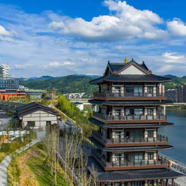 洪江區(qū)文旅新地標(biāo)屈子江閣建成 9月中旬向游客開放