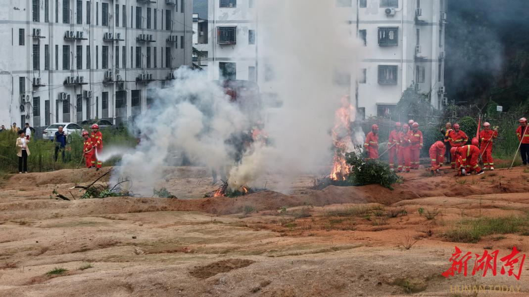 娄底双峰县荷叶镇开展2025年森林火灾区域联动应急演练