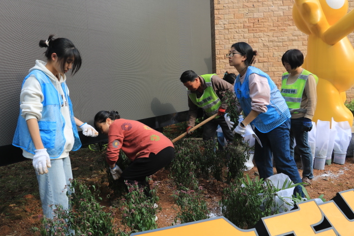 长理学子与居民携手共建“家门口的花园”