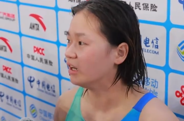 跳水女子双人10米台决赛后，全红婵回应伤情恢复