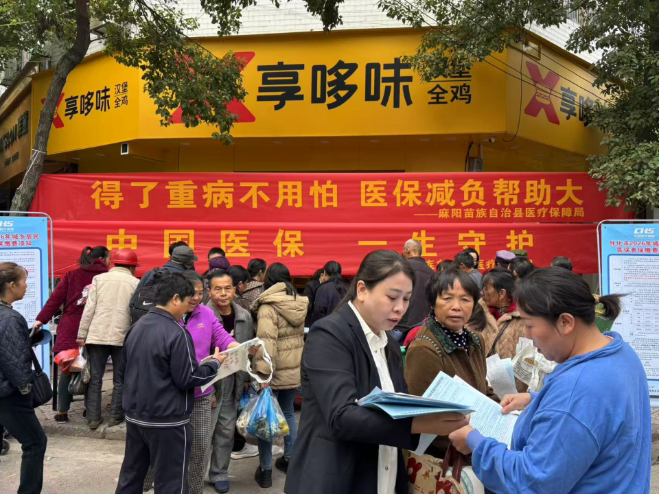 麻阳医疗保障局开展全民参保集中宣传月活动