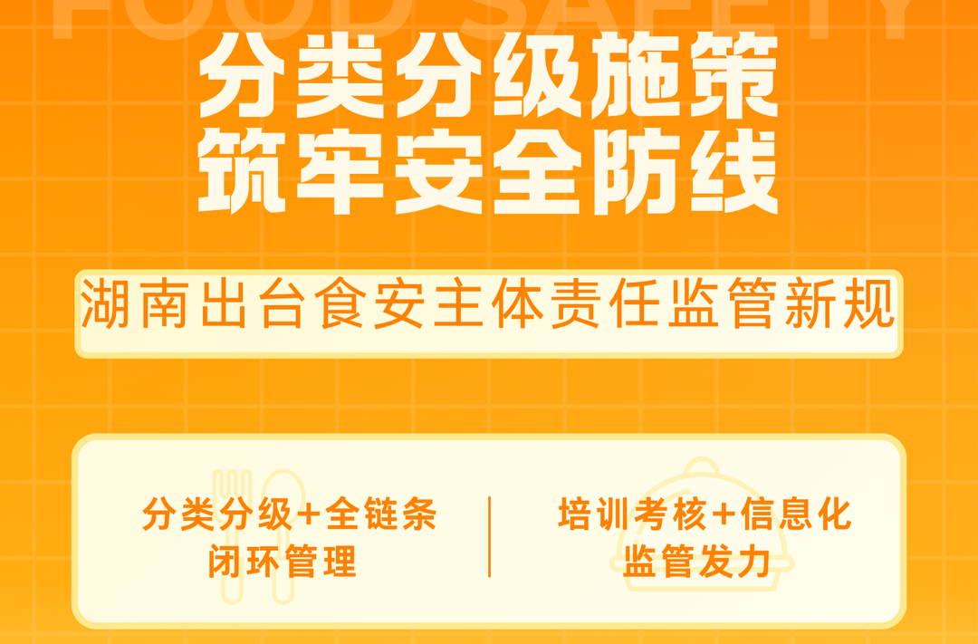 湘守食安｜湖南出台食安主体责任监管新规 分类施策筑牢安全防线​