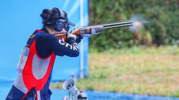 湖南选手全运会射击（飞碟）赛场掠影