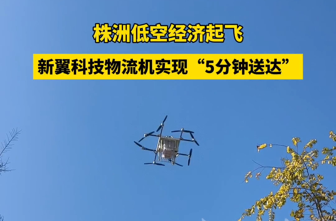 视频|株洲低空经济起飞：新翼科技物流机实现“5分钟送达”