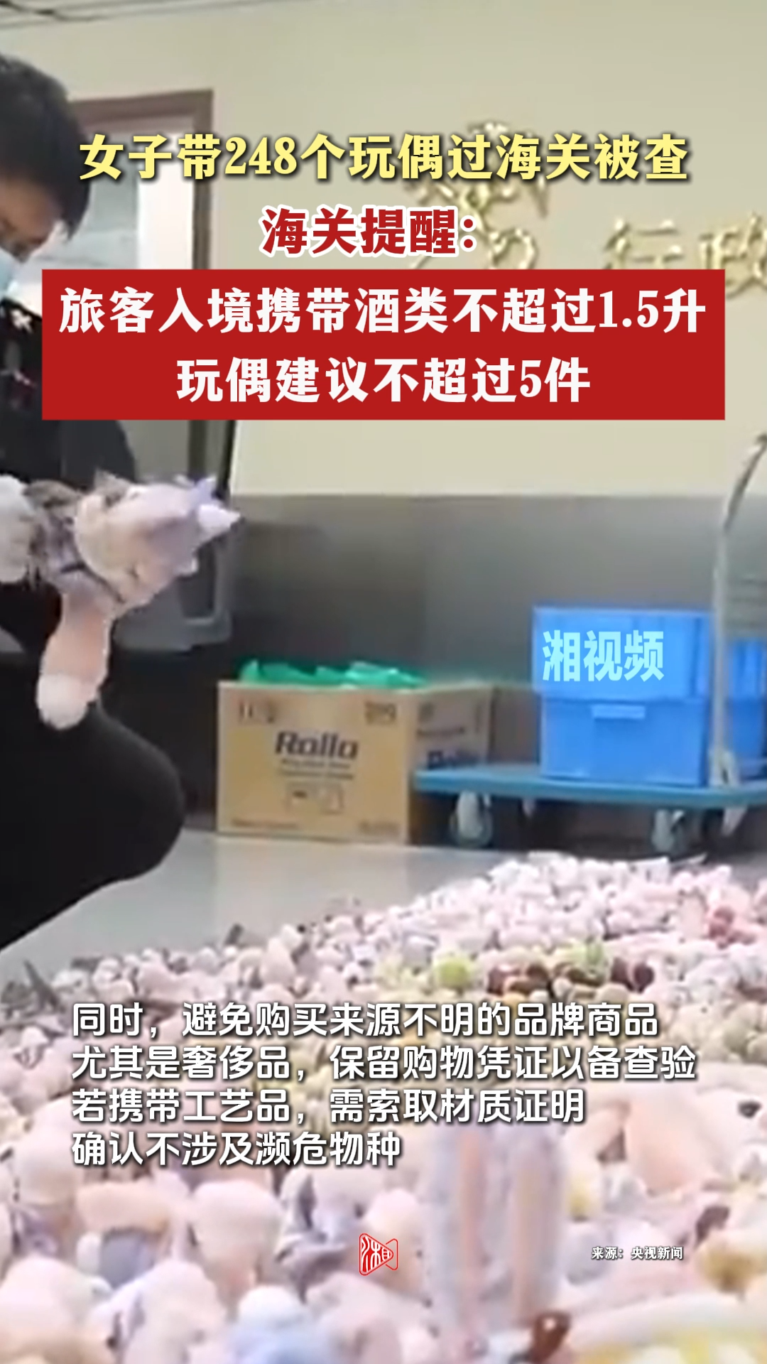 女子带248个玩偶过海关被查