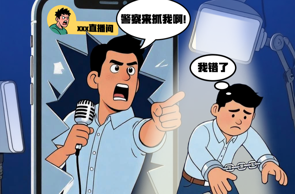 直播辱警叫板公安，抓！｜法治漫评