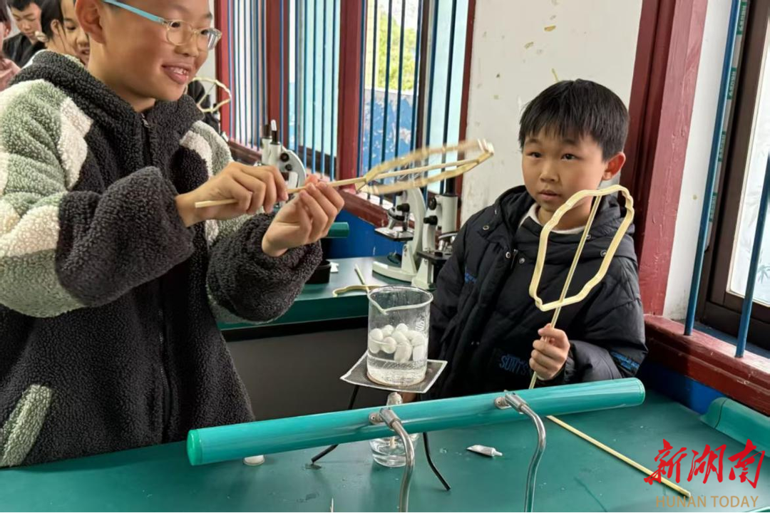 沉浸式体验！湘阴县浩河中学社团课玩转传统蚕丝扇工艺