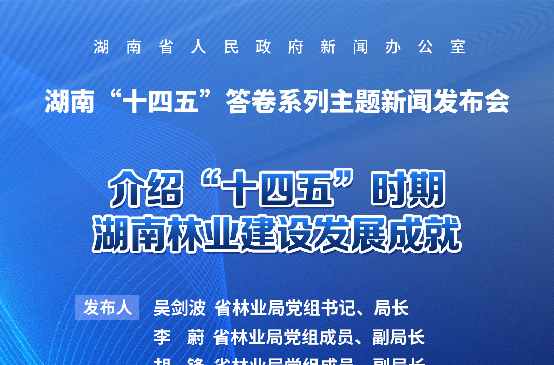 预告海报｜湖南“十四五”答卷系列主题新闻发布会：介绍“十四五”时期湖南林业建设发展成就