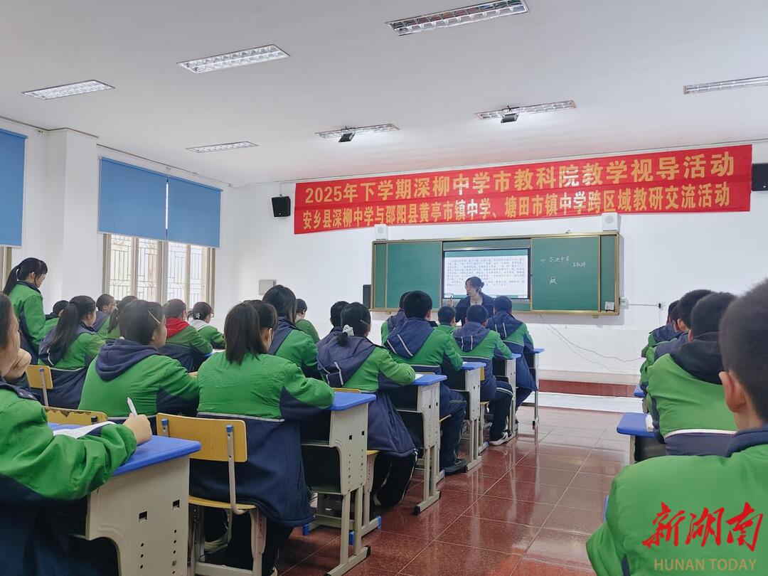 安乡县深柳中学：跨区域教研交流 共促课堂提质增效