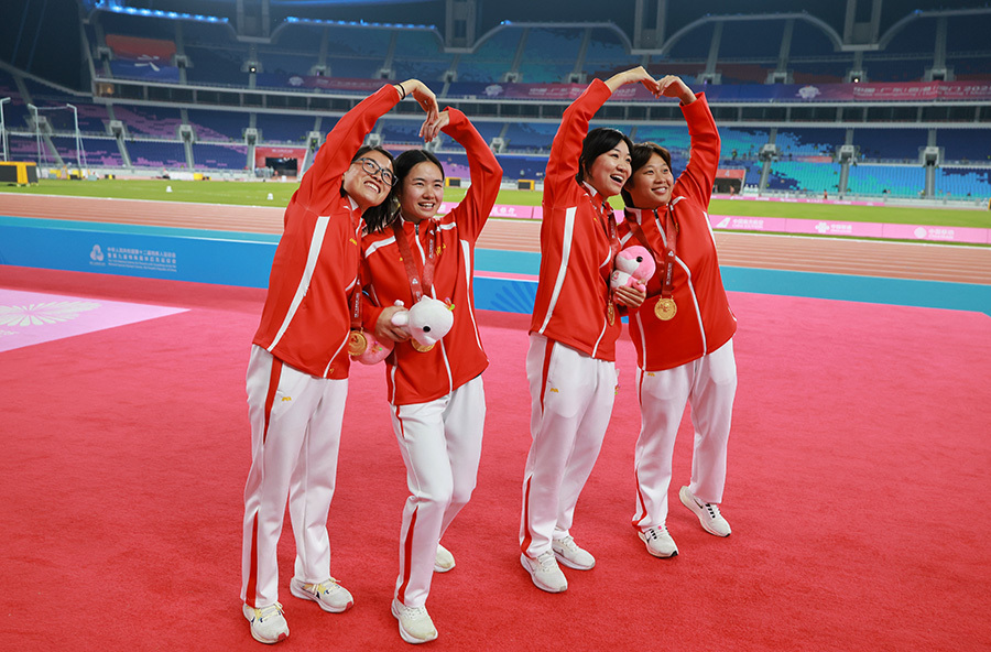 残特奥会女子4×100接力T35–T38级湖南摘金