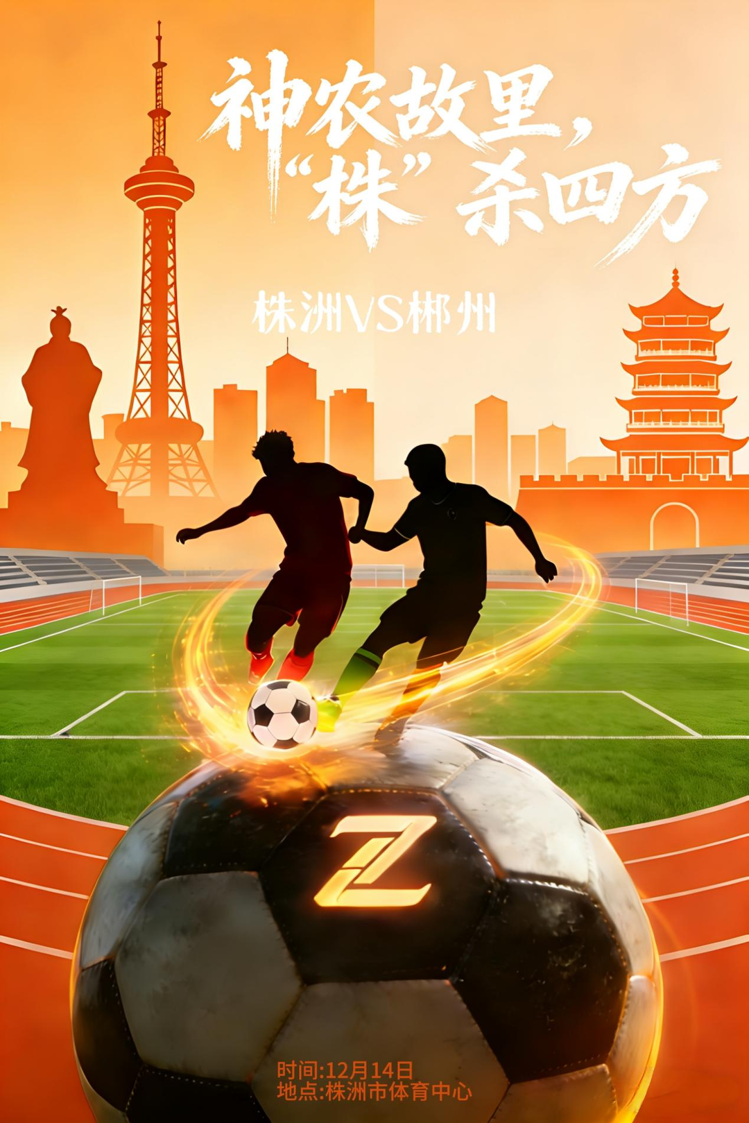 创意海报·青春合伙人丨株洲郴州两地学子燃情海报助战湘超