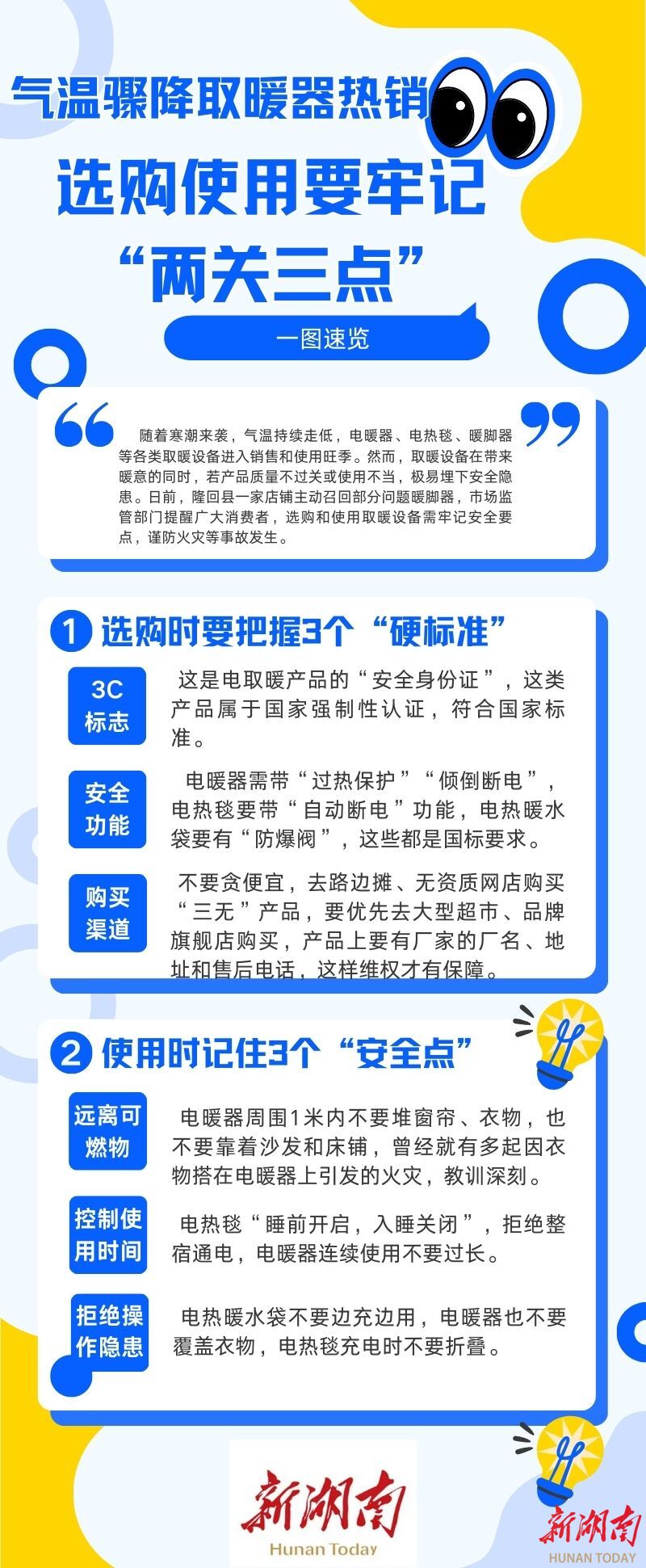 气温骤降取暖器热销 选购使用要牢记 “两关三点”