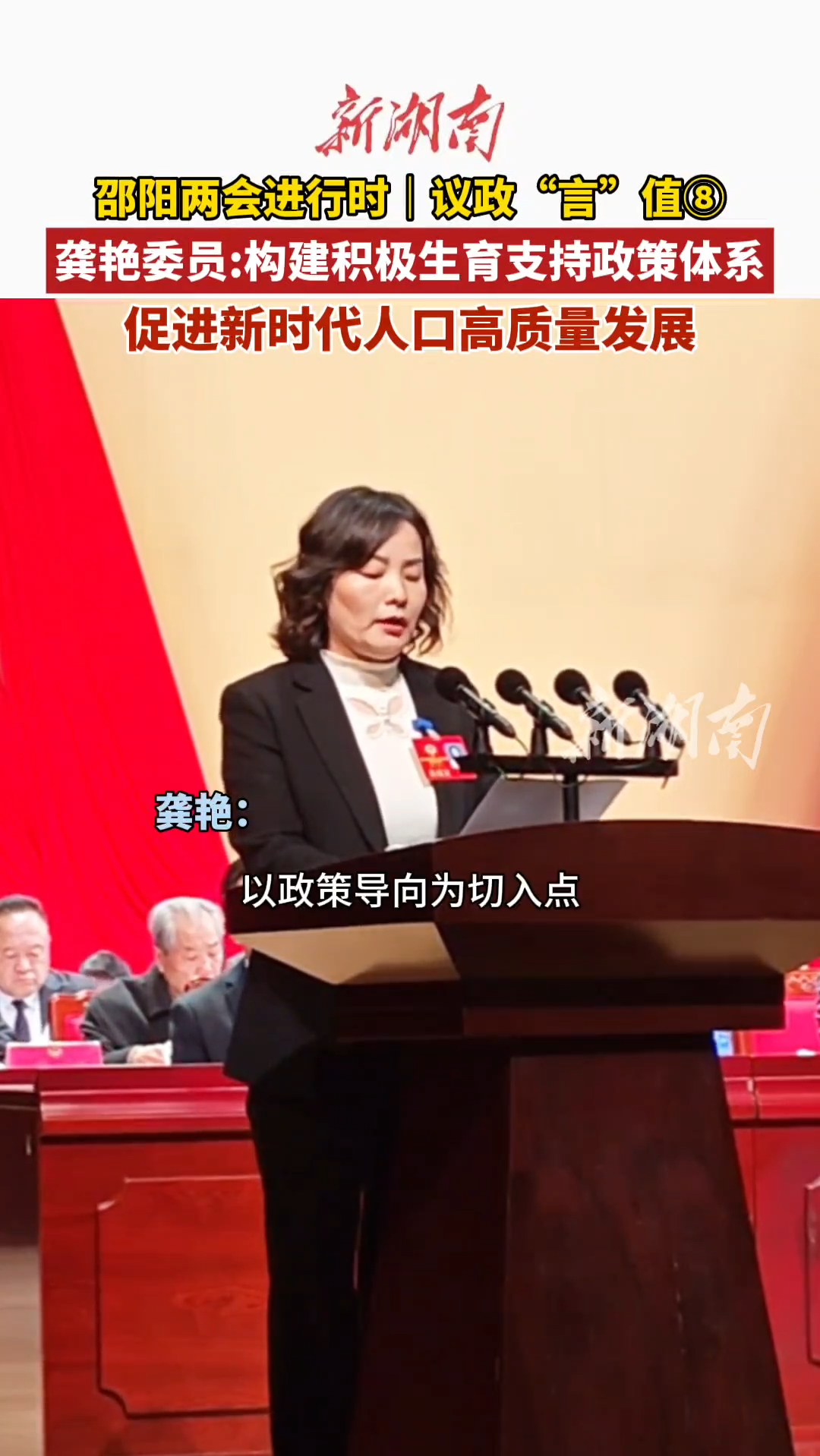 邵阳两会进行时 | 议政“言”值⑧龚艳建议生育支持政策体系 促进新时代人口高质量发展