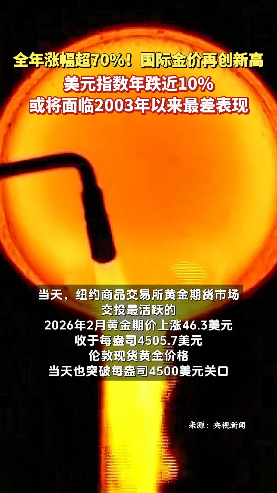 全年涨幅超70%！国际金价再创新高- 视界- 新湖南