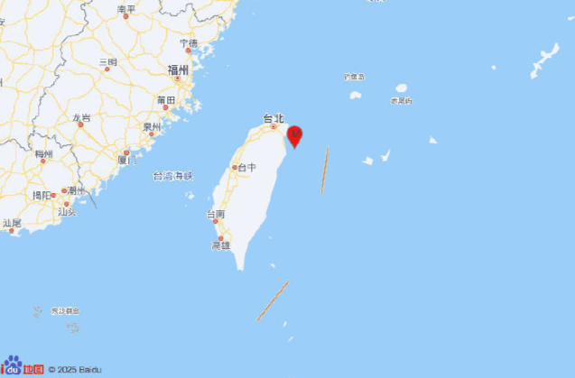 台湾宜兰县海域发生6.6级地震 震源深度60千米