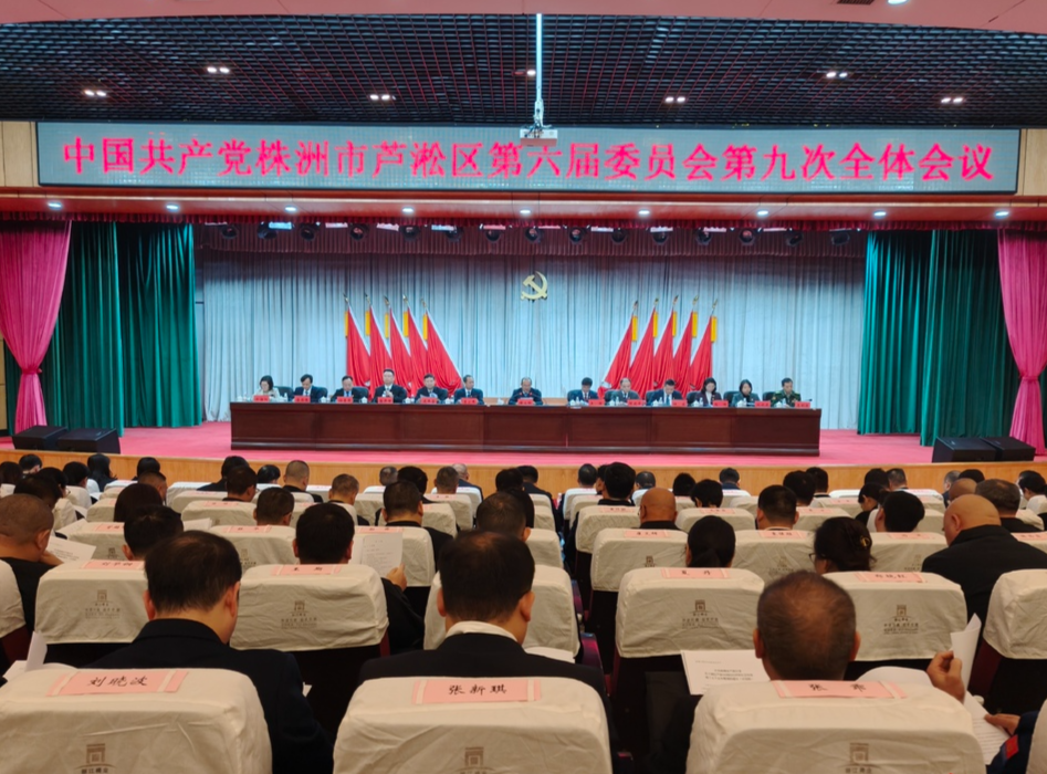 中共株洲市芦淞区第六届委员会第九次全体会议召开