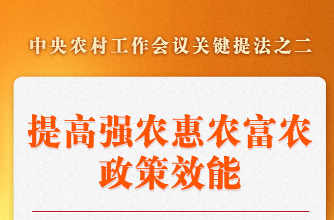 中央农村工作会议关键提法之二：提高强农惠农富农政策效能