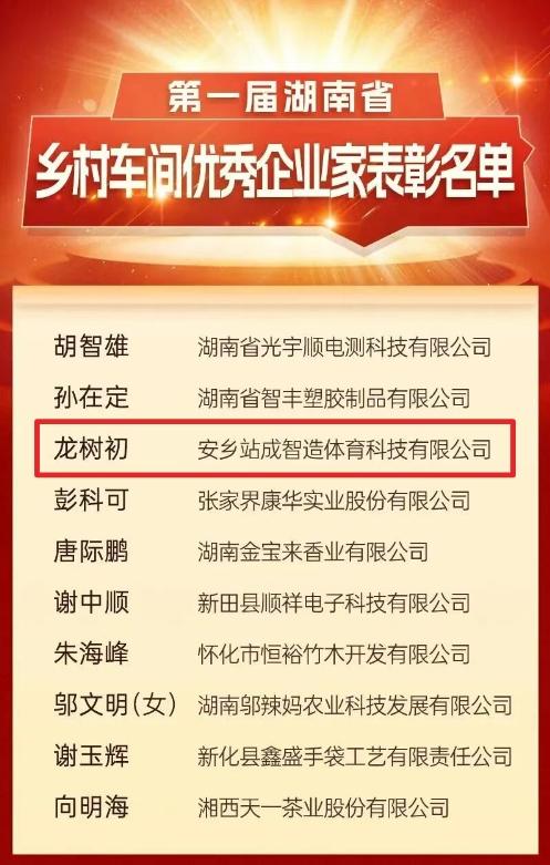 常德企业家龙树初获评“湖南省乡村车间优秀企业家”