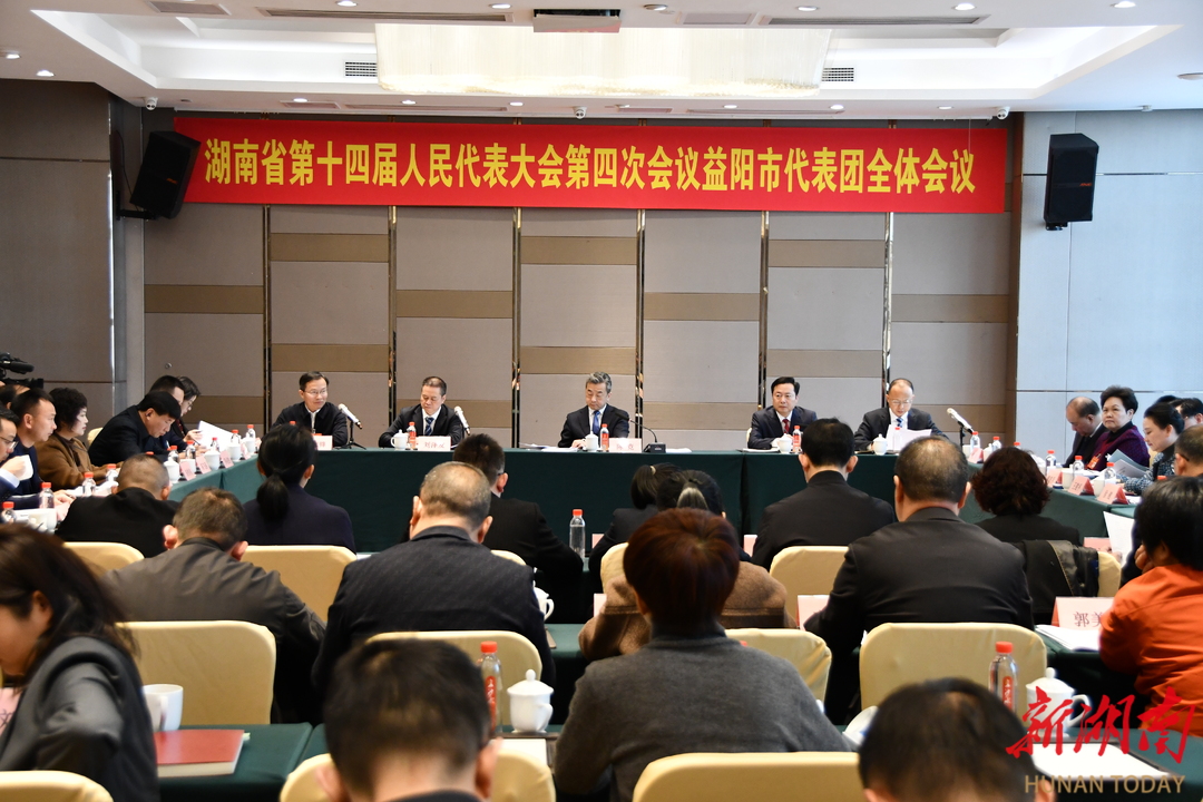 出席省十四届人大四次会议的益阳代表团举行第一次全体会议 推选陈竞为团长 熊炜刘泽友为副团长