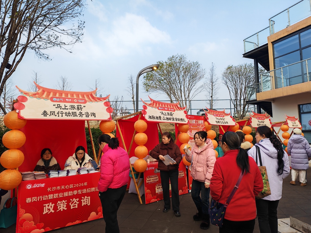 天心区就业创业服务暖心亮相新春年货市集