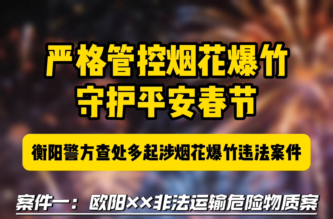 衡阳警方查处多起涉烟花爆竹违法案件