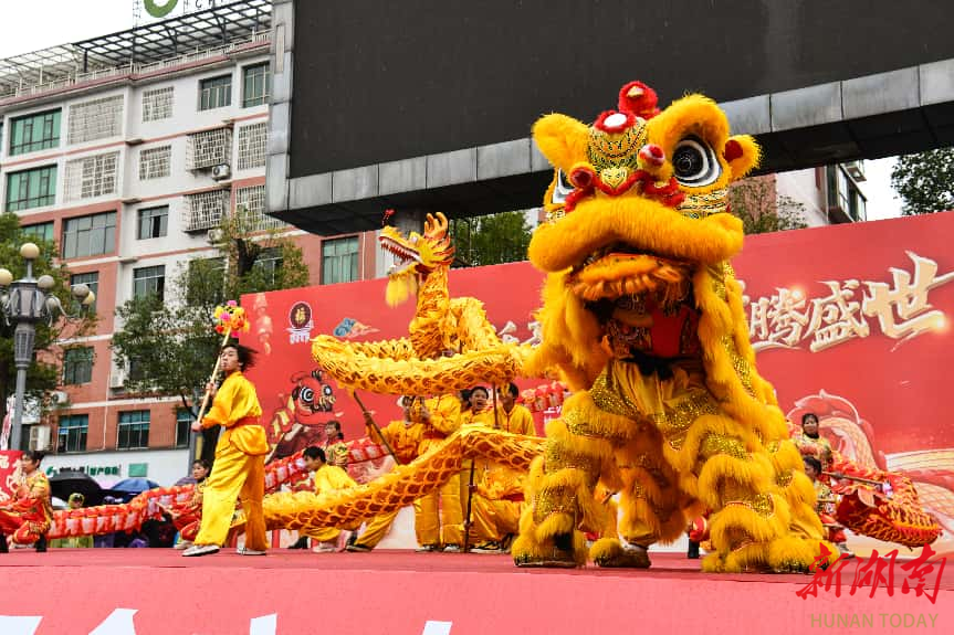常宁七支龙狮队轮番登场闹新春 民俗文化启文旅融合新程