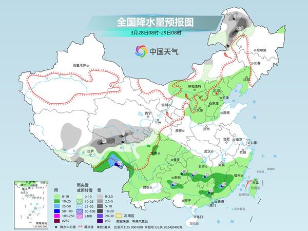 明天起湖南等地迎新一轮强降雨和强对流天气 全国气温波动起伏
