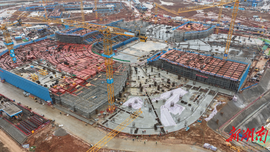 长沙奥体中心全面进入地上主体施工阶段