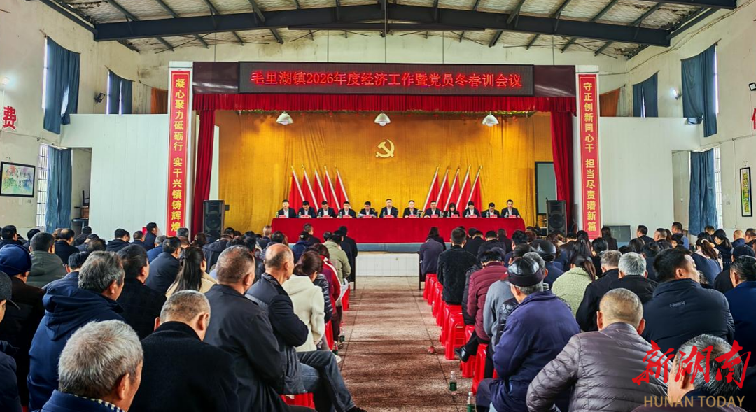 津市毛里湖镇召开2026年度经济工作暨党员冬春训会议