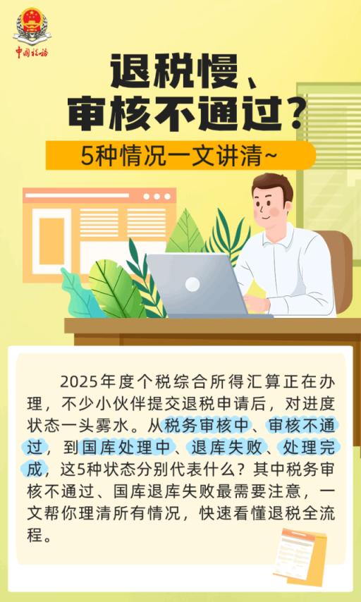 个税综合所得汇算退税慢、审核不通过？5种情况一文讲清