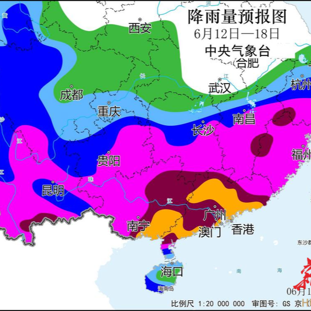 12日起南方地区进入新一轮降雨集中期，湖南南部需注意防范