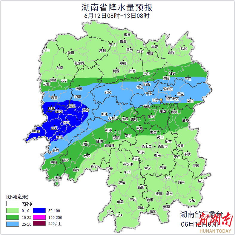 强降雨来了，12日至14日全省自北向南有暴雨