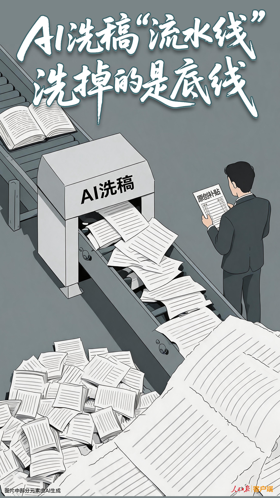 人民锐评：AI洗稿“流水线”，洗掉的是底线