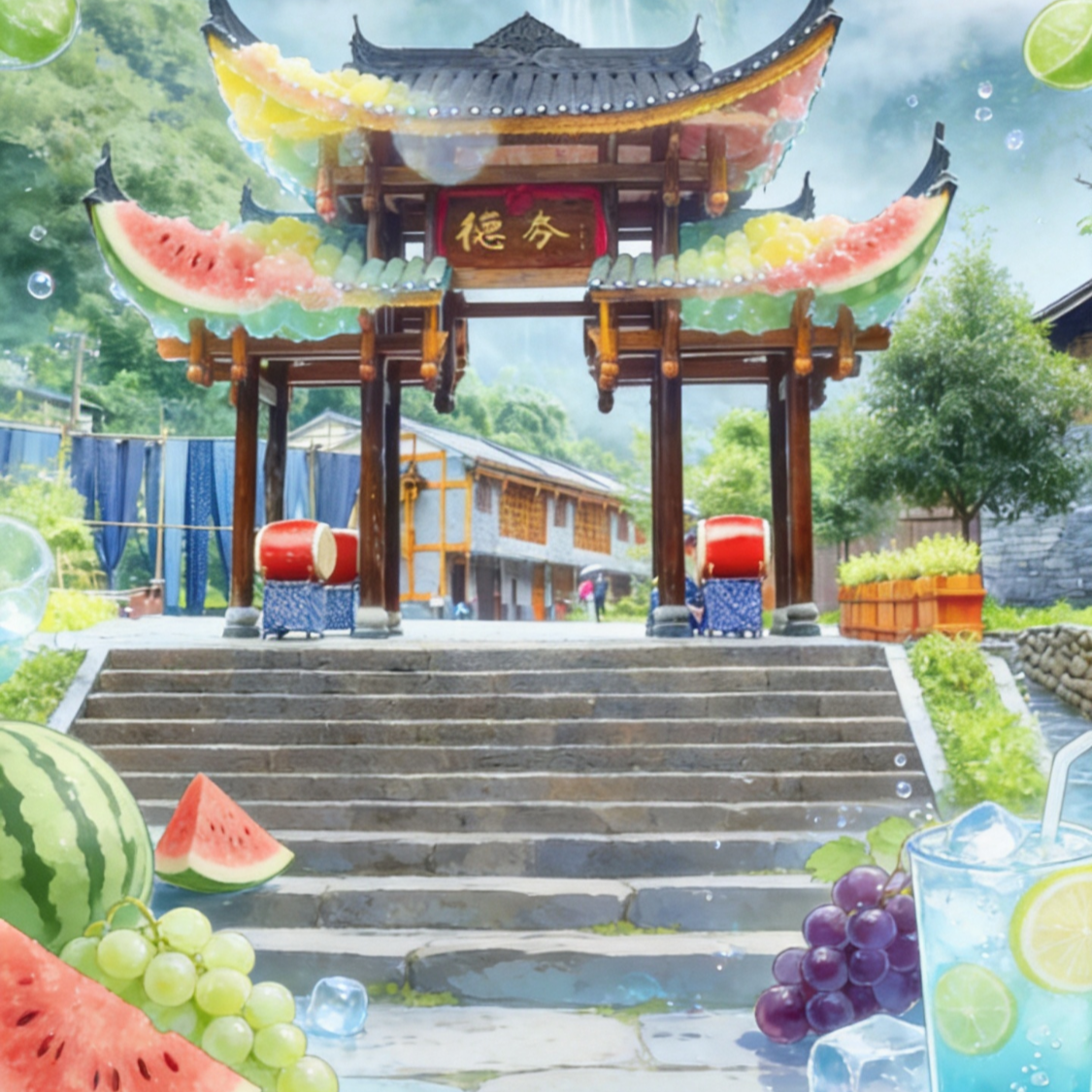 AI游矮寨奇观旅游区丨把德夯美景酿成盛夏水果特调~