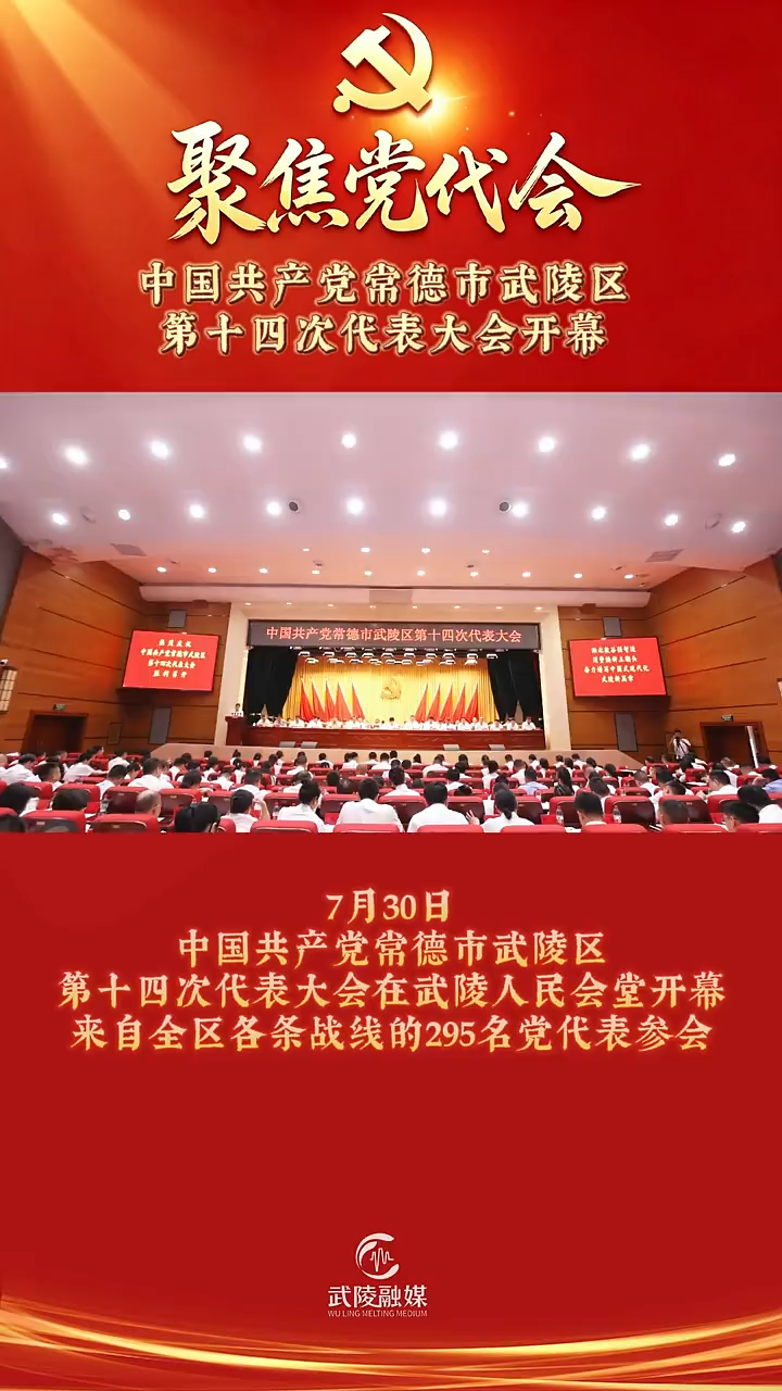 武陵：聚焦党代会 295名党代表参加开幕式