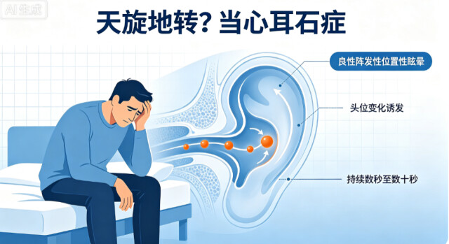 翻身就天旋地转!男子突发眩晕以为脑溢血,原是耳石在“捣乱”