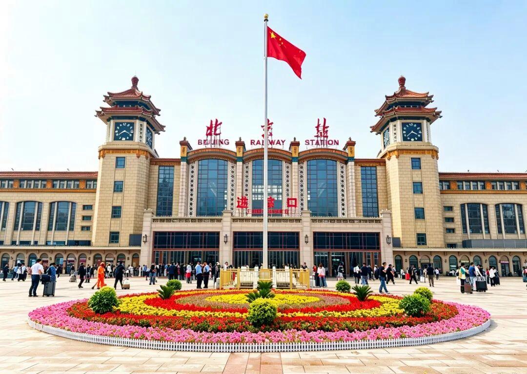 北京八大站花坛已就位,凭火车票可享多项文旅消费优惠!