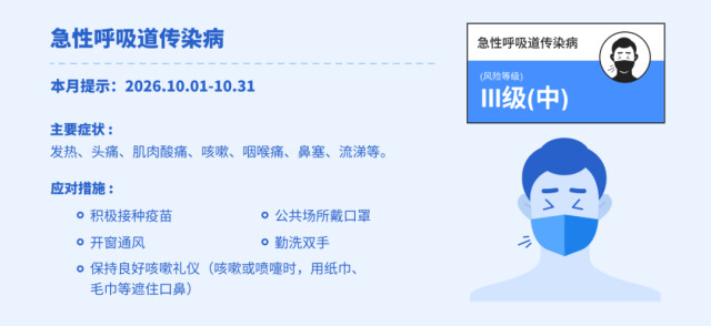 10月份哪些疾病风险高?湖南疾控提醒来了