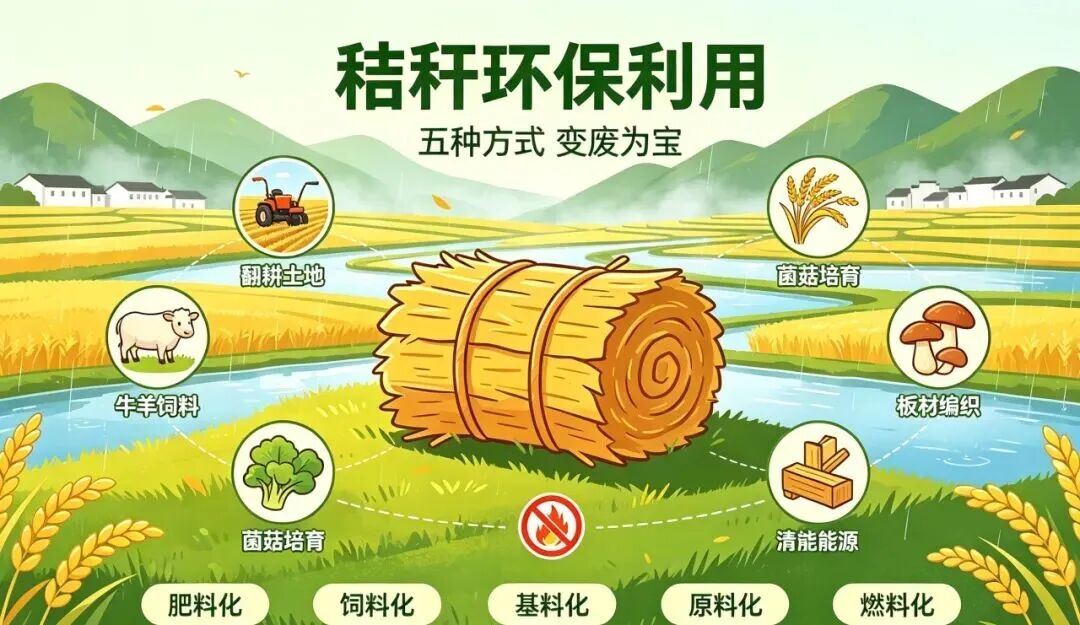 @农户朋友们：秸秆巧用变成宝！这五种方式请收好