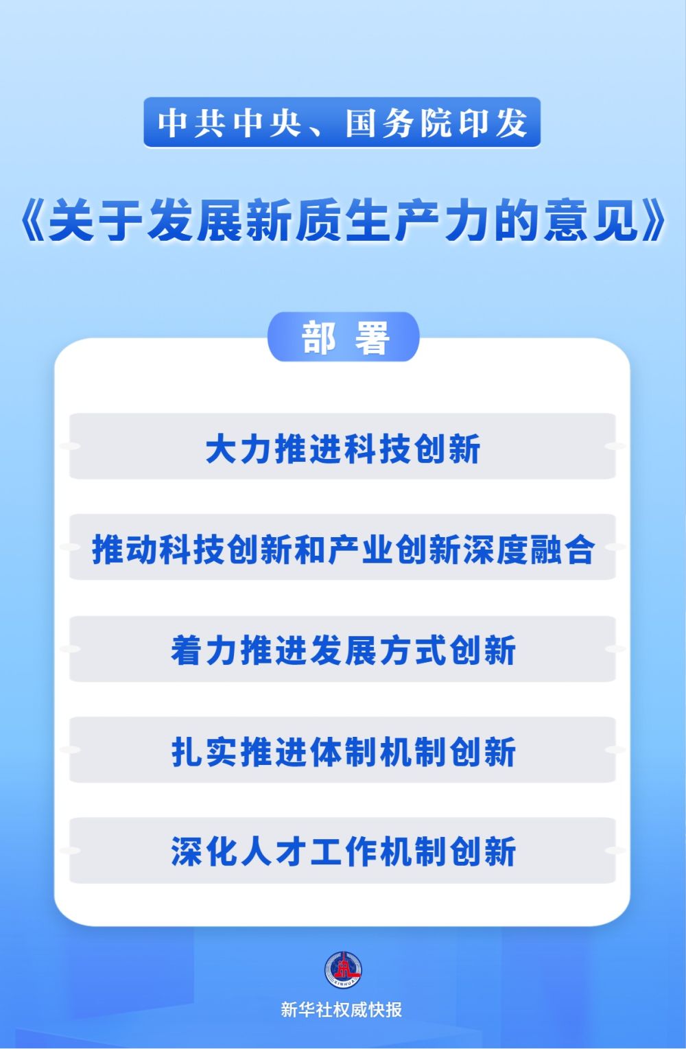 中共中央、国务院印发《关于发展新质生产力的意见》