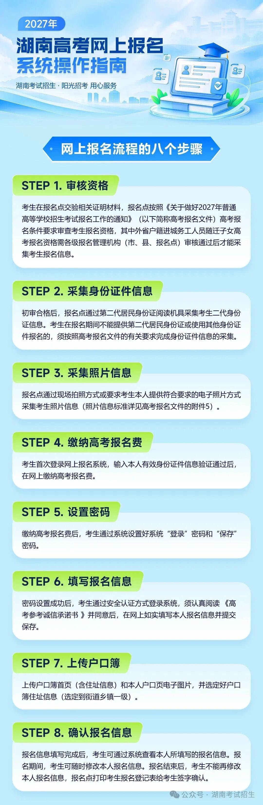 2027年湖南高考网上报名系统操作指南