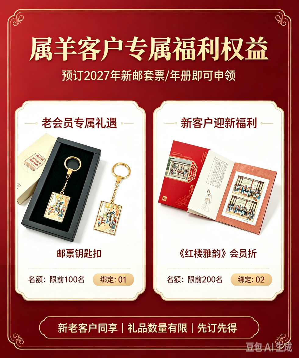 全城招募|2027丁未羊年新邮预订!属羊专属会员福利重磅来袭